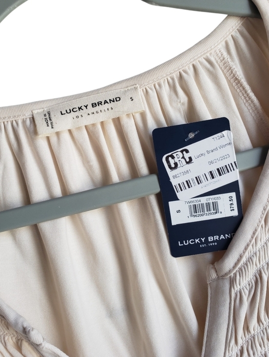 Lucky Brand Long Sleeve Smocked Flowy Top- Size Small - Picture 6 of 9